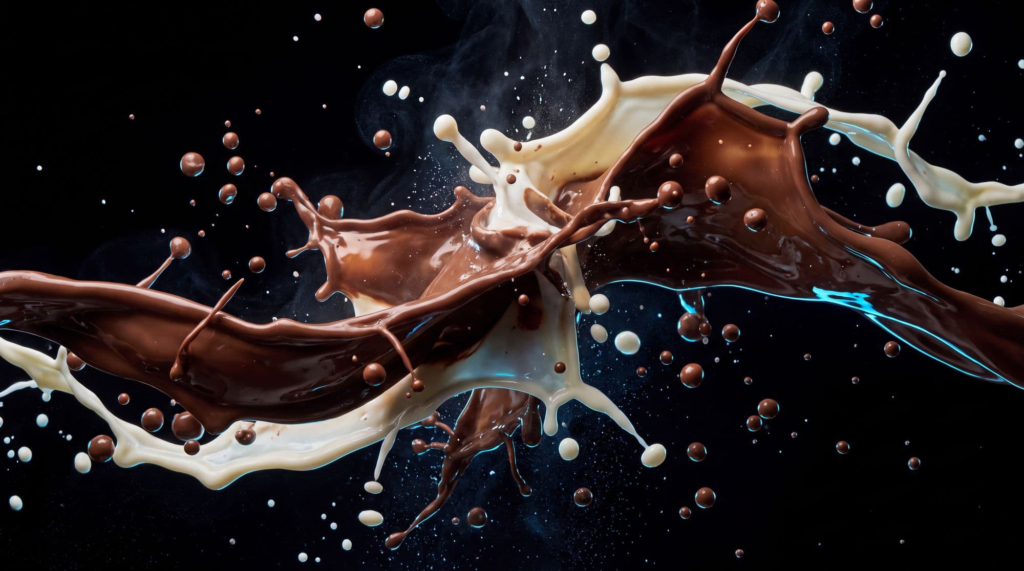 Chocolate cream exploding outward in slow motion